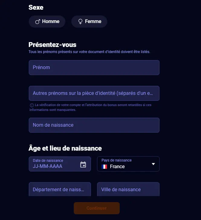 Registratieproces BETSSON CASINO